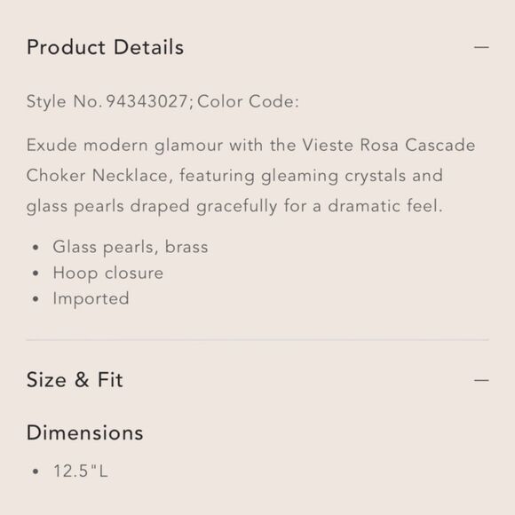 ✨ ANTHRO VIESTE ROSA CASCADE PEARL LAYERED CHOKER NECKLACE NWT - Picture 7 of 7